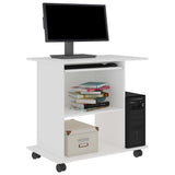 vidaXL Computer Desk 80x50x75 cm Engineered Wood White