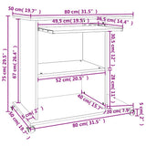 vidaXL Computer Desk 80x50x75 cm Engineered Wood White