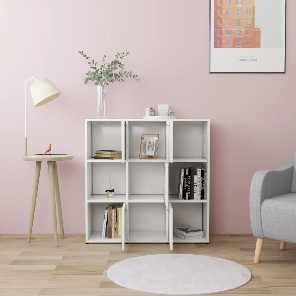 vidaXL Boekenkast 90x30x90 cm bewerkt hout wit