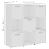 vidaXL Boekenkast 90x30x90 cm bewerkt hout wit