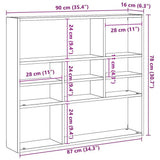 vidaXL Wandschap 90x16x78 cm bewerkt hout wit