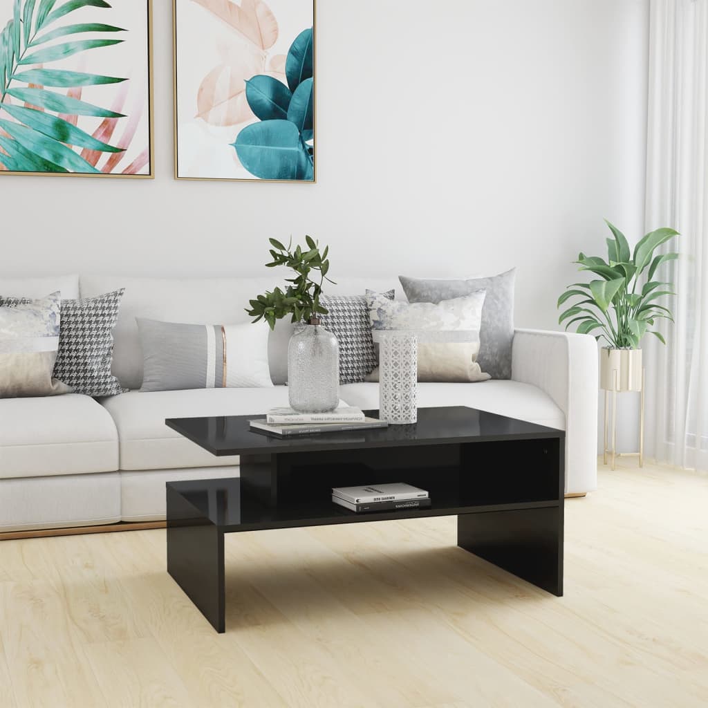 vidaXL Salontafel 90x60x42,5 cm bewerkt hout wit