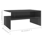 vidaXL Salontafel 90x60x42,5 cm bewerkt hout wit