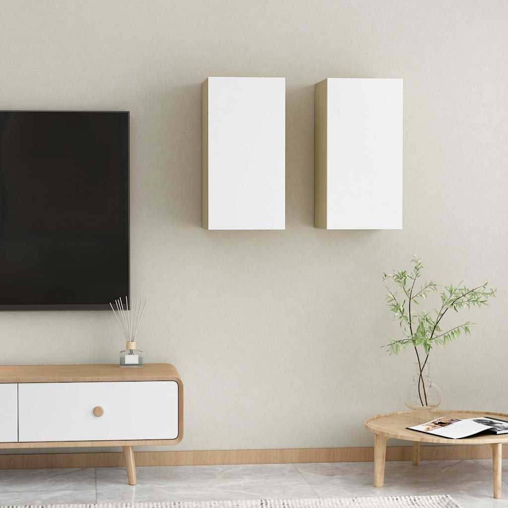 vidaXL Tv-meubel 30,5x30x60 cm bewerkt hout wit
