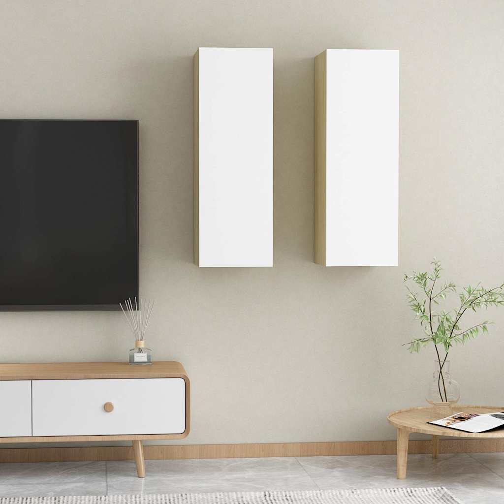 vidaXL Tv-meubel 30,5x30x60 cm bewerkt hout wit