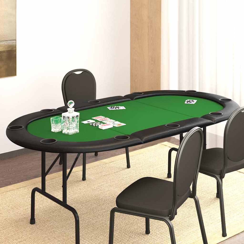 vidaXL Pokertafel voor 10 spelers inklapbaar 207x106x76 cm groen