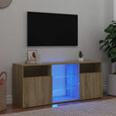 vidaXL TV Cabinet with LED Lights 120x30x50 cm White