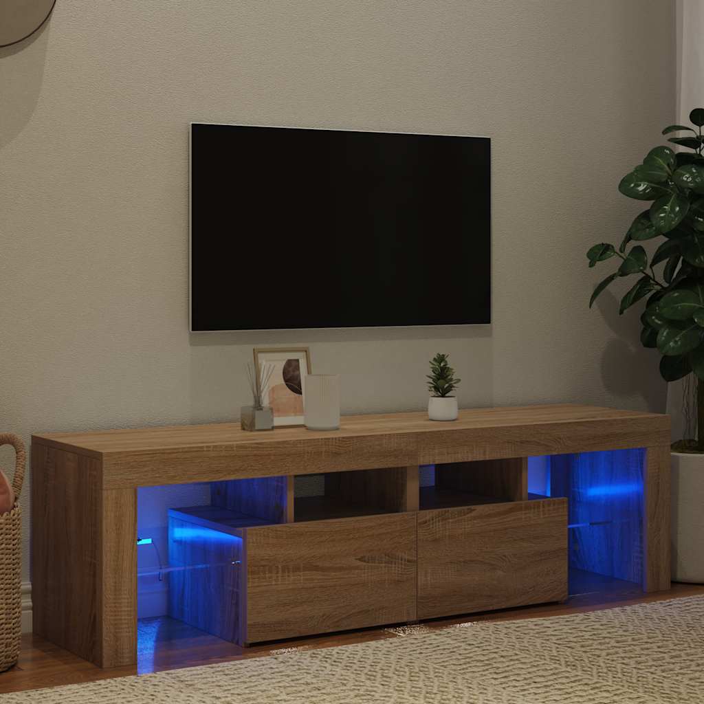 vidaXL TV Cabinet with LED Lights 140x36.5x40 cm White