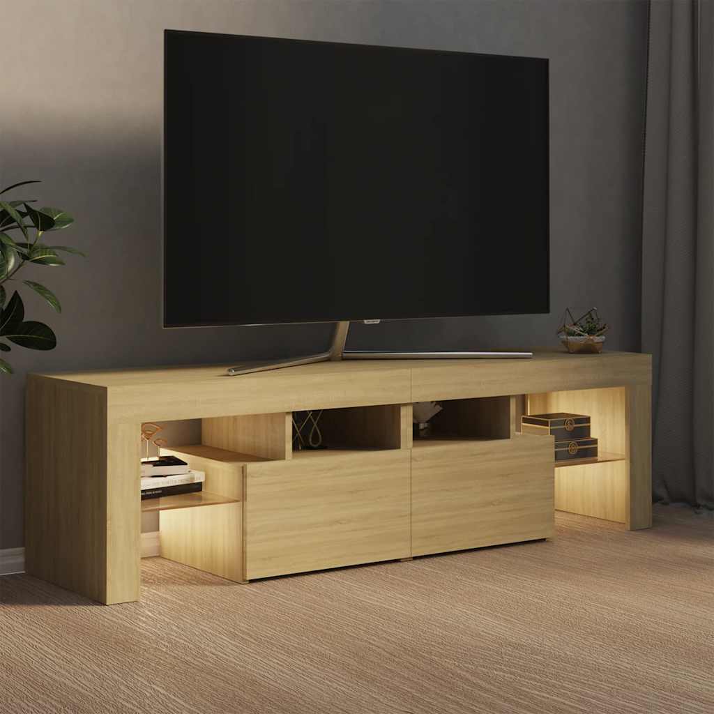 vidaXL TV Cabinet with LED Lights 140x36.5x40 cm White