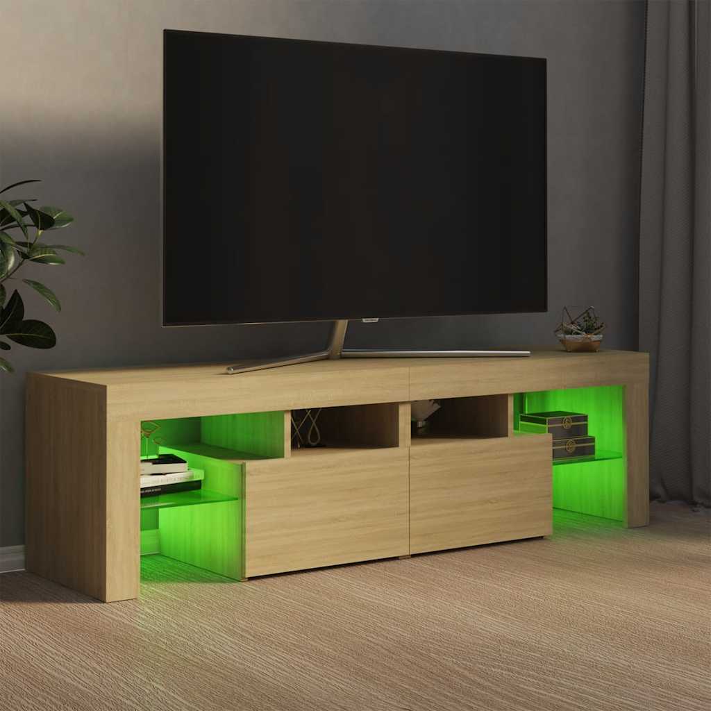 vidaXL TV Cabinet with LED Lights 140x36.5x40 cm White