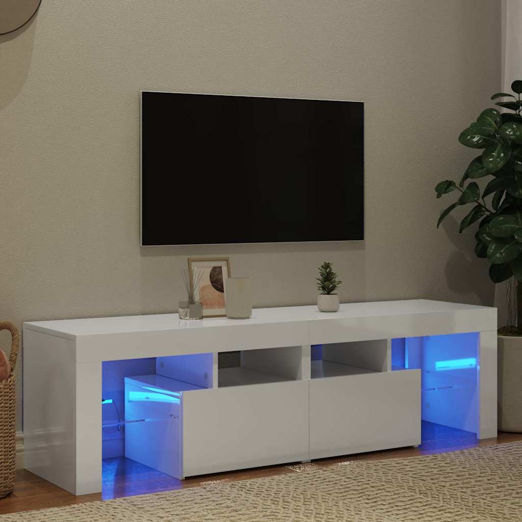 vidaXL TV Cabinet with LED Lights 140x36.5x40 cm White