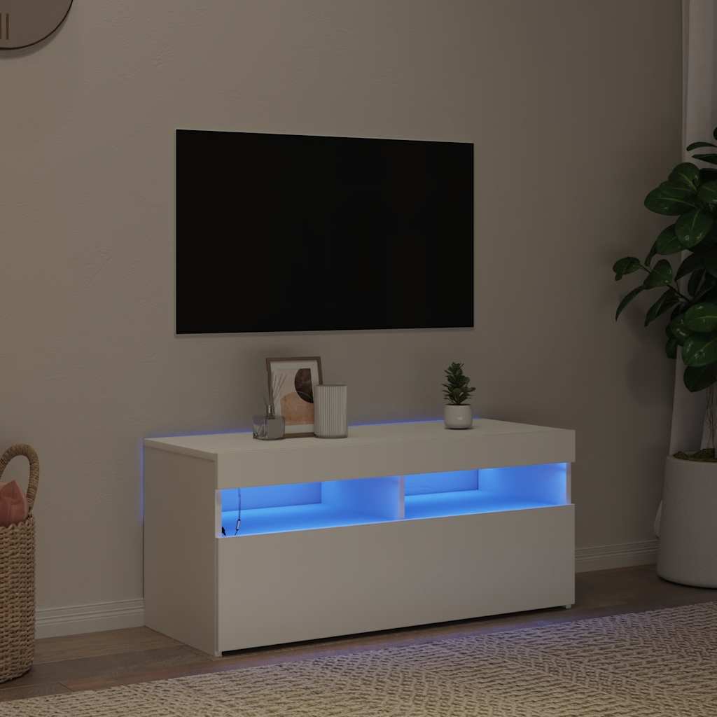 vidaXL Tv-meubel met LED-verlichting 120x35x40 cm wit