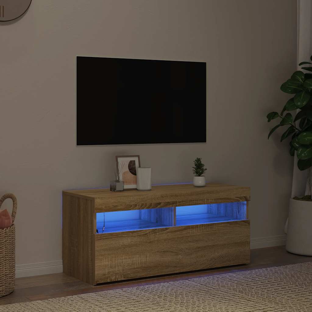 vidaXL Tv-meubel met LED-verlichting 120x35x40 cm wit