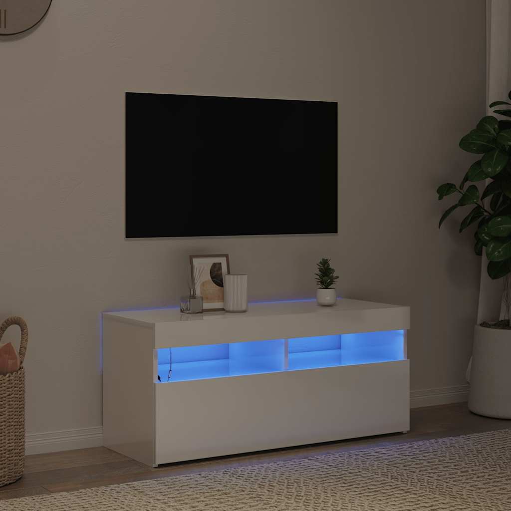 vidaXL Tv-meubel met LED-verlichting 120x35x40 cm wit