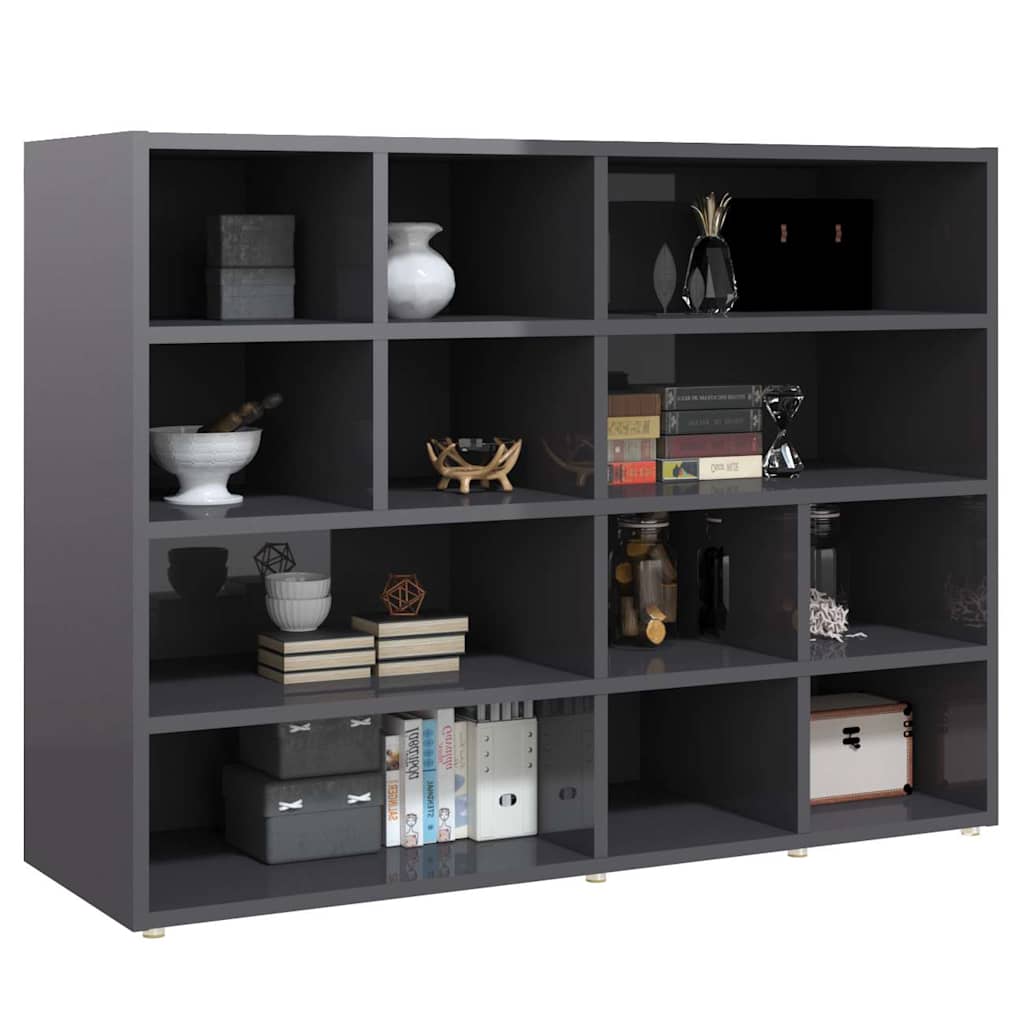 vidaXL Sideboard 97x32x72 cm engineered wood high gloss grey
