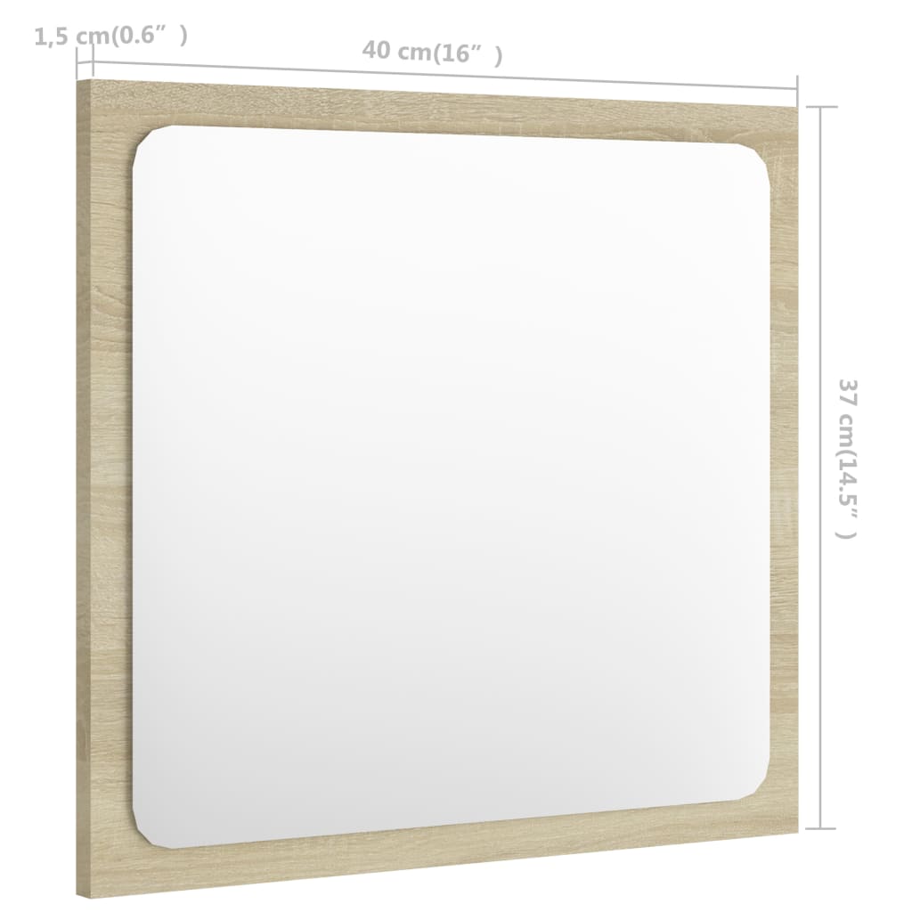 vidaXL Badkamerspiegel 40x1,5x37 cm spaanplaat wit