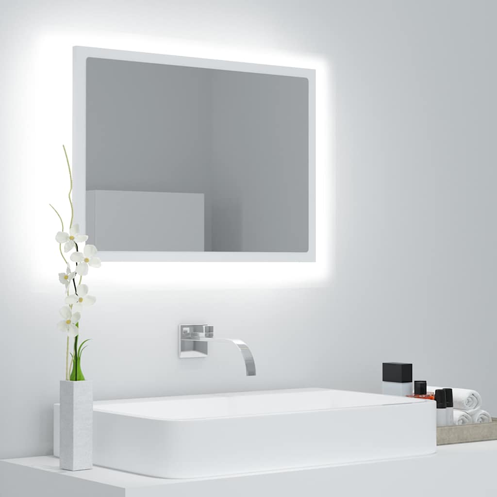 vidaXL Bathroom Mirror LED 60x8.5x37 cm acrylic white