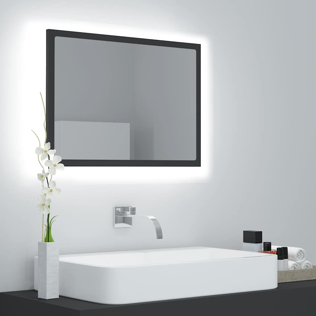 vidaXL Bathroom Mirror LED 60x8.5x37 cm acrylic white