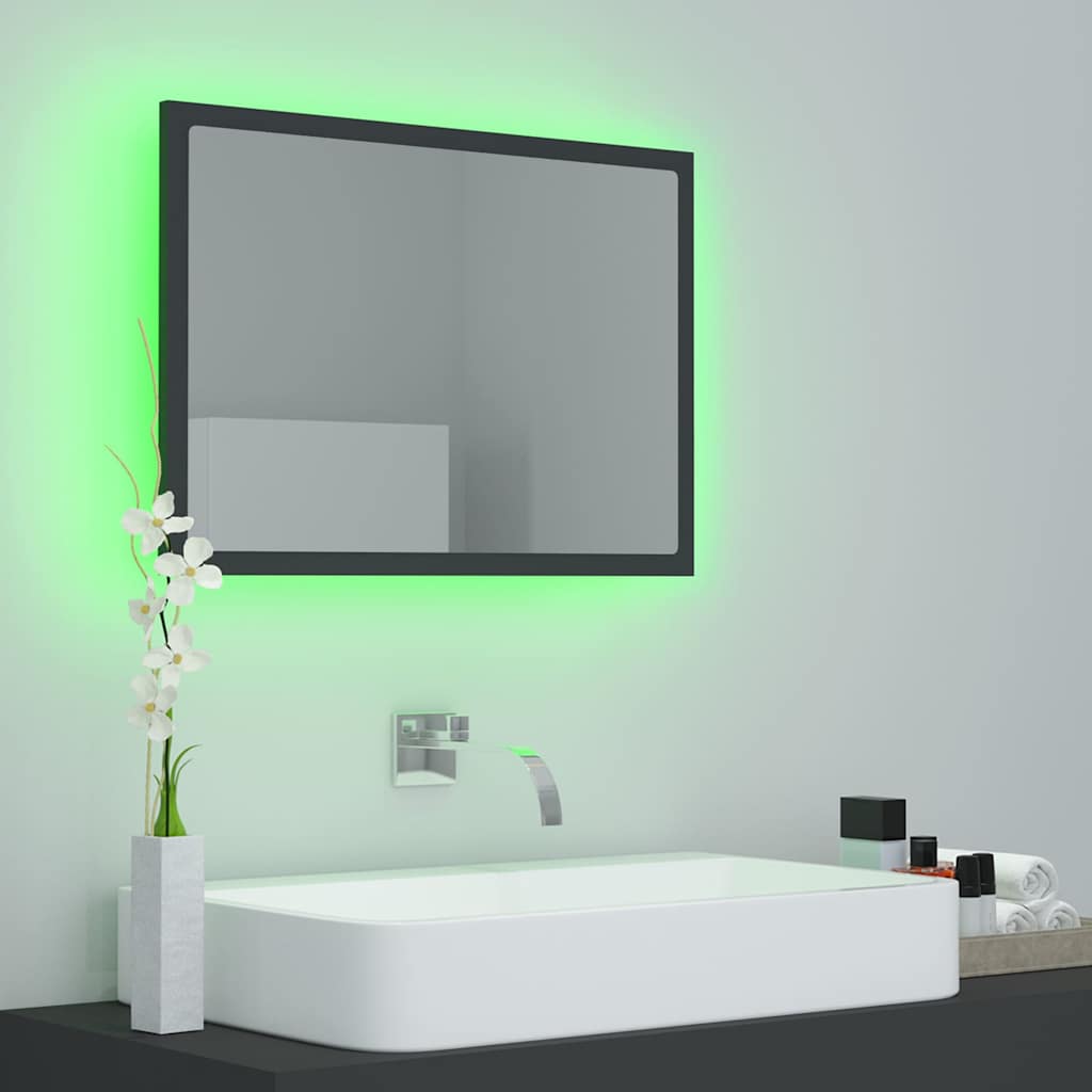 vidaXL Bathroom Mirror LED 60x8.5x37 cm acrylic white