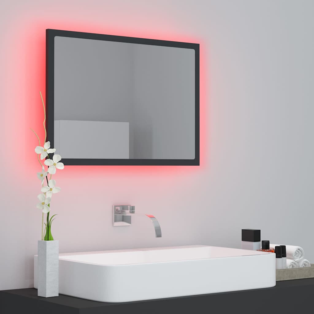 vidaXL Bathroom Mirror LED 60x8.5x37 cm acrylic white