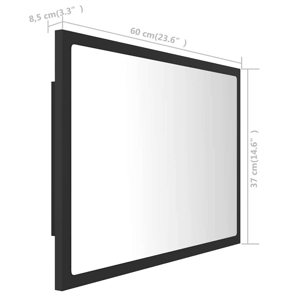 vidaXL Bathroom Mirror LED 60x8.5x37 cm acrylic white