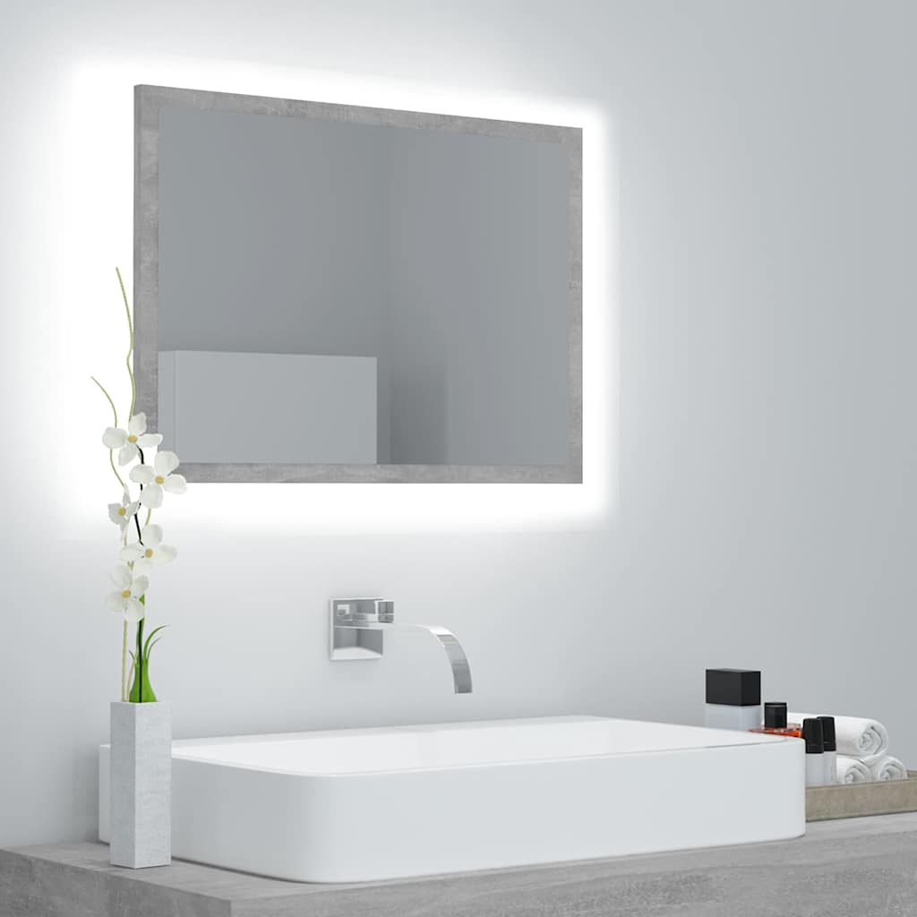 vidaXL Bathroom Mirror LED 60x8.5x37 cm acrylic white