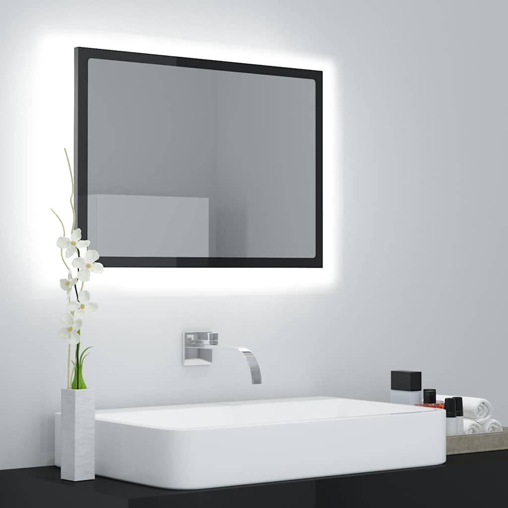 vidaXL Bathroom Mirror LED 60x8.5x37 cm acrylic white