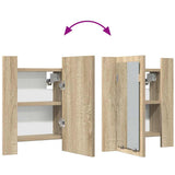 vidaXL Badkamerkast met spiegel en LED 40x12x45 cm acryl wit