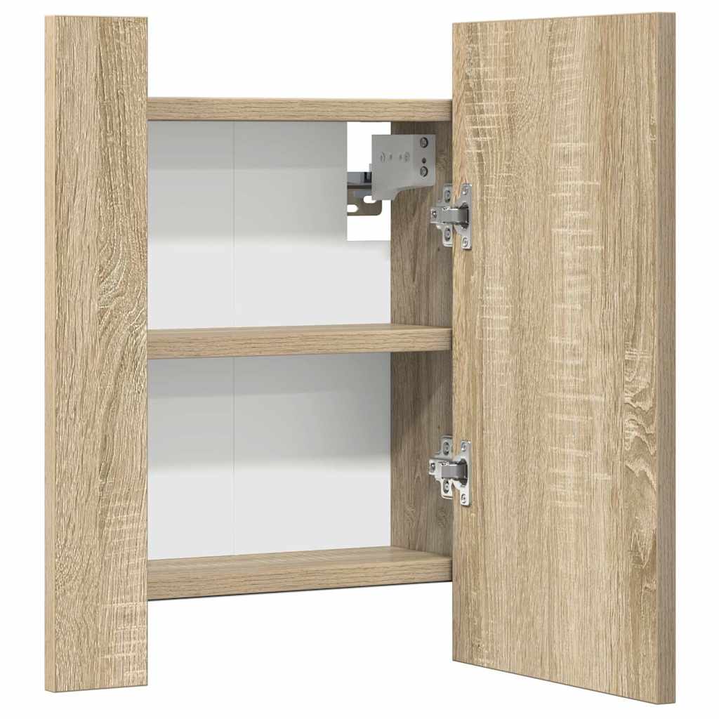 vidaXL Badkamerkast met spiegel en LED 40x12x45 cm acryl wit