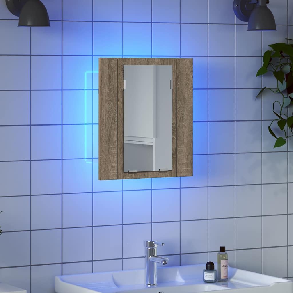 vidaXL Badkamerkast met spiegel en LED 40x12x45 cm acryl wit