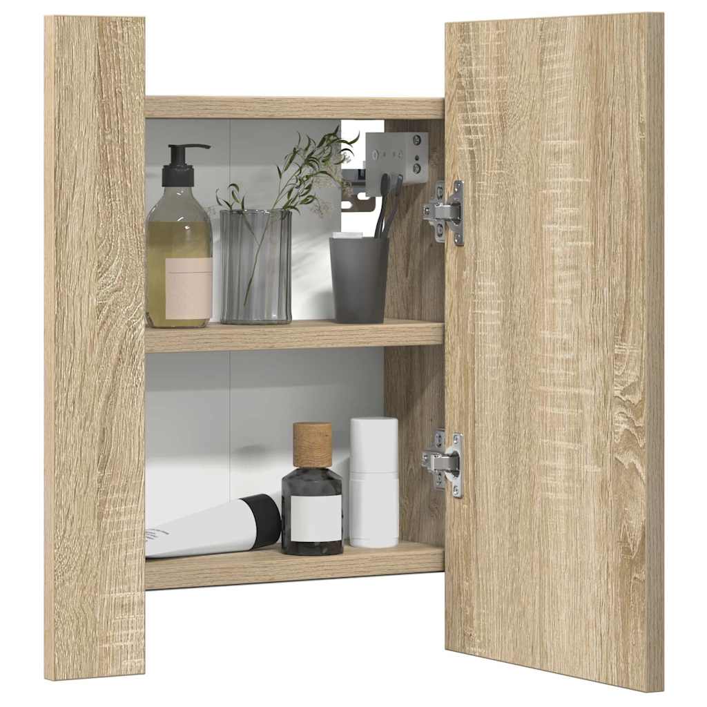vidaXL Badkamerkast met spiegel en LED 40x12x45 cm acryl wit