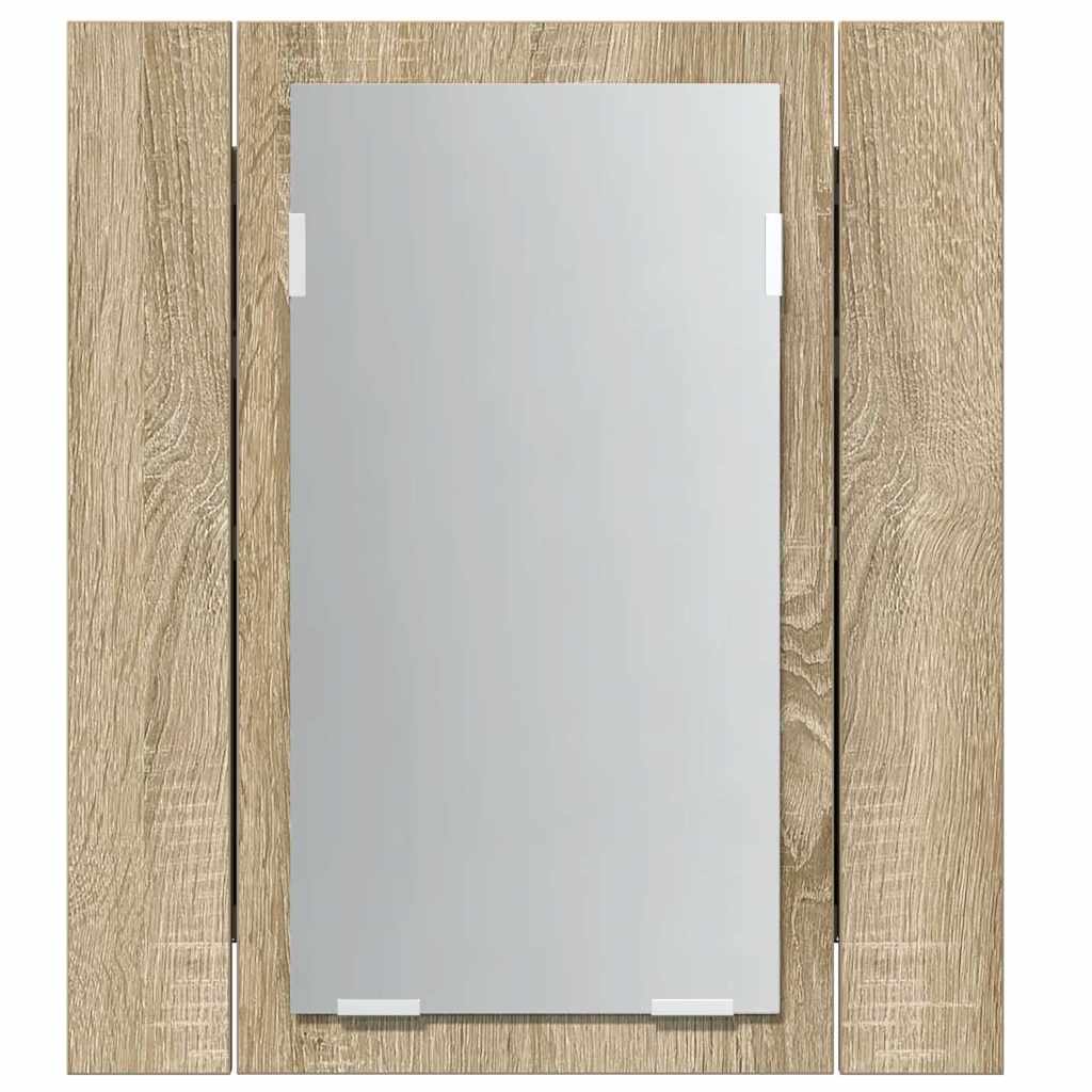 vidaXL Badkamerkast met spiegel en LED 40x12x45 cm acryl wit