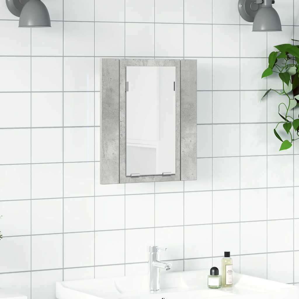 vidaXL Badkamerkast met spiegel en LED 40x12x45 cm acryl wit