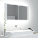 vidaXL Badkamerkast met spiegel en LED 90x12x45 cm acryl wit