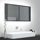 vidaXL Badkamerkast met spiegel en LED 90x12x45 cm acryl wit