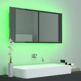 vidaXL Badkamerkast met spiegel en LED 90x12x45 cm acryl wit