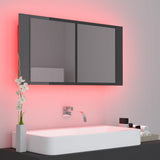 vidaXL Badkamerkast met spiegel en LED 90x12x45 cm acryl wit