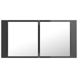 vidaXL Badkamerkast met spiegel en LED 90x12x45 cm acryl wit