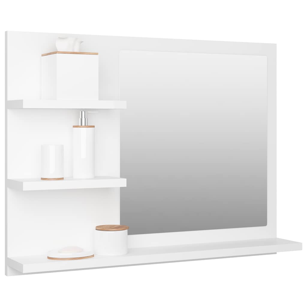 vidaXL Badkamerspiegel 60x10,5x45 cm bewerkt hout wit