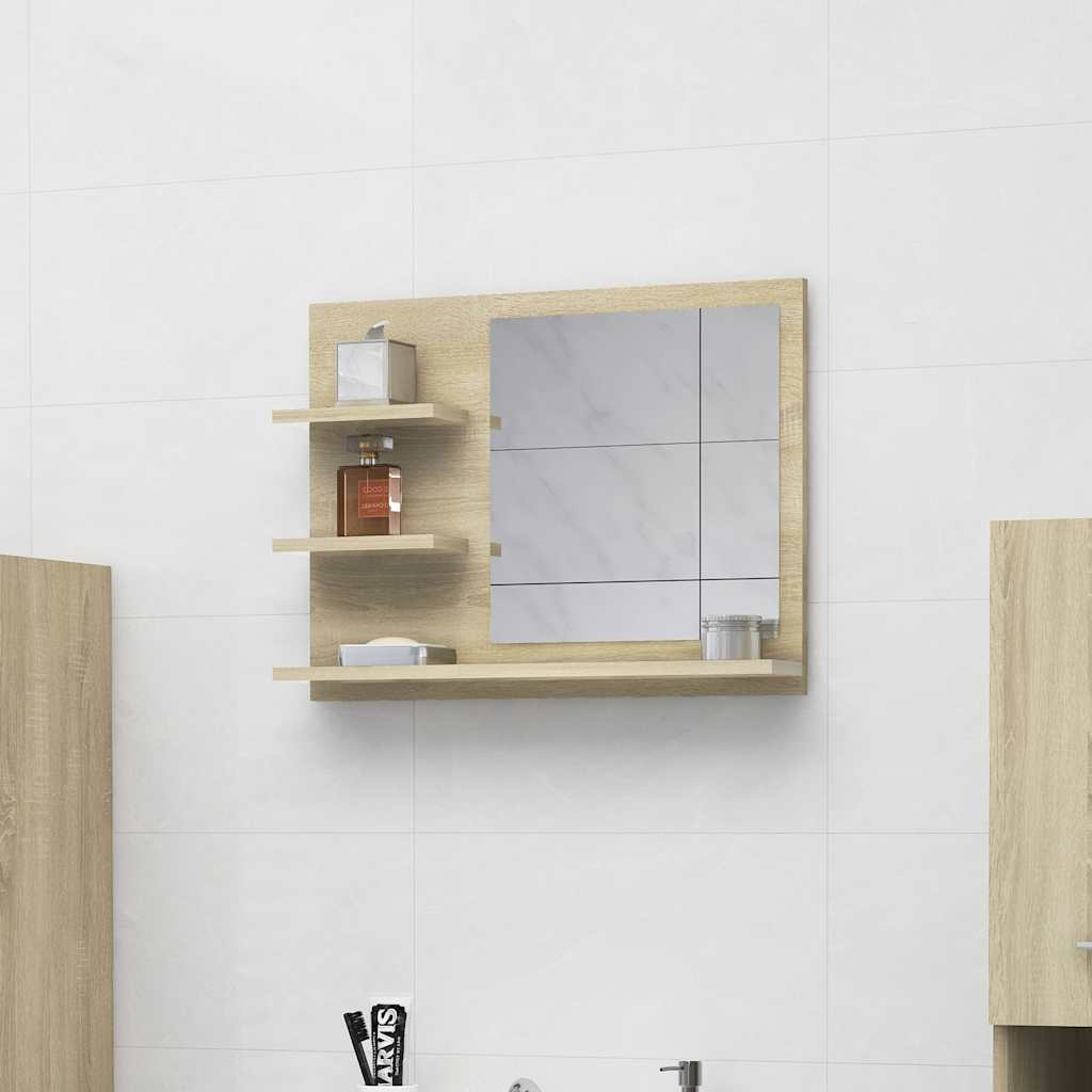 vidaXL Badkamerspiegel 60x10,5x45 cm bewerkt hout wit