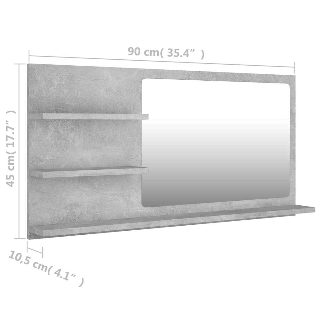 vidaXL Badkamerspiegel 90x10,5x45 cm bewerkt hout wit