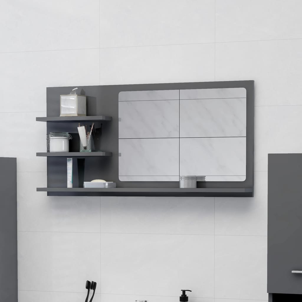 vidaXL Badkamerspiegel 90x10,5x45 cm bewerkt hout wit