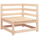 vidaXL Solid Pine Garden Corner Sofa with Grey Cushions