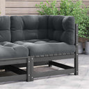 vidaXL Solid Pine Garden Corner Sofa with Grey Cushions