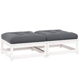 vidaXL Solid Pine Garden Corner Sofa with Grey Cushions