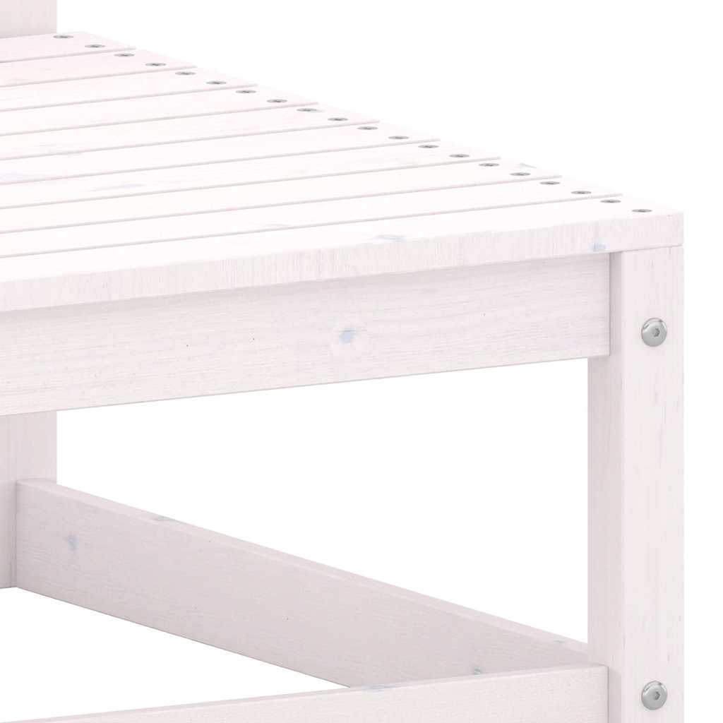 vidaXL Tuinmiddenbank met antracietkleurige kussens grenenhout wit