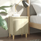 vidaXL Nightstand with Solid Wood Legs 40x30x50 cm White