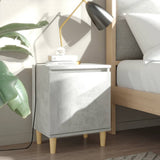 vidaXL Nightstand with Solid Wood Legs 40x30x50 cm White