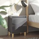 vidaXL Nightstand with Solid Wood Legs 40x30x50 cm White