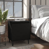 vidaXL Nachtkastje met metalen poten 40x30x50 cm wit